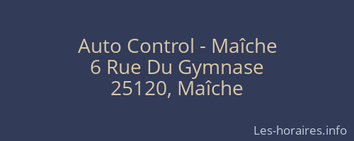 Auto Control - Maîche