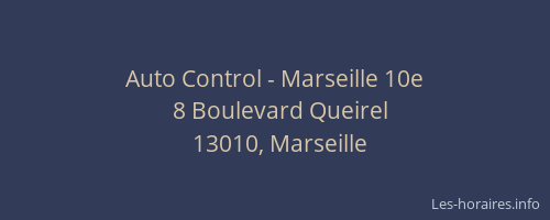 Auto Control - Marseille 10e