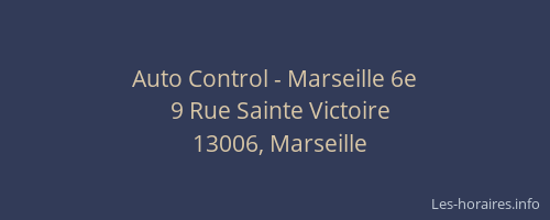 Auto Control - Marseille 6e