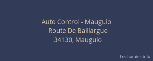Auto Control - Mauguio