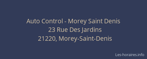 Auto Control - Morey Saint Denis
