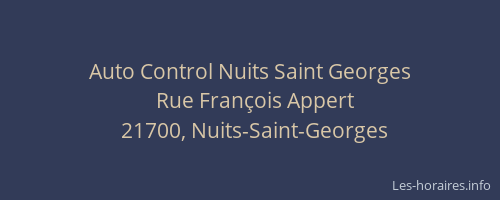 Auto Control Nuits Saint Georges