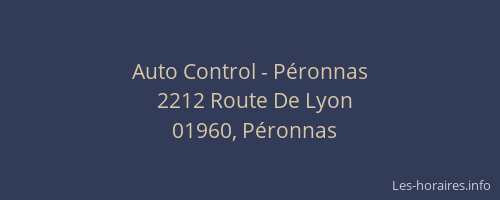 Auto Control - Péronnas