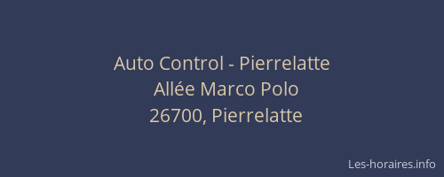 Auto Control - Pierrelatte