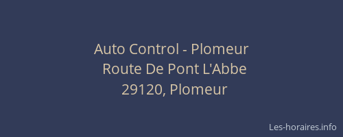 Auto Control - Plomeur