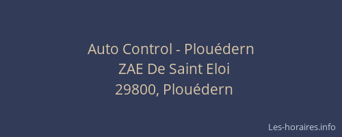 Auto Control - Plou&eacute;dern