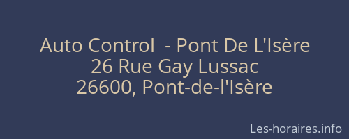 Auto Control  - Pont De L'Isère