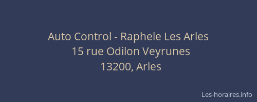 Auto Control - Raphele Les Arles