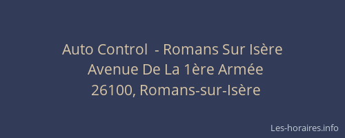 Auto Control  - Romans Sur Isère