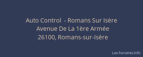 Auto Control  - Romans Sur Is&egrave;re