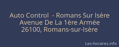 Auto Control  - Romans Sur Isère