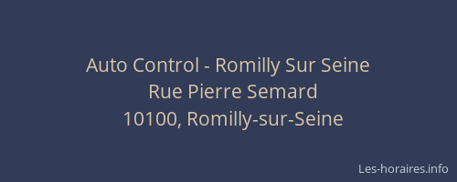 Auto Control - Romilly Sur Seine