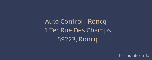 Auto Control - Roncq