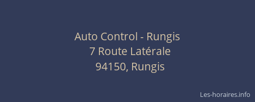 Auto Control - Rungis