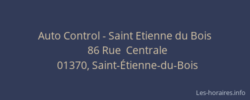 Auto Control - Saint Etienne du Bois