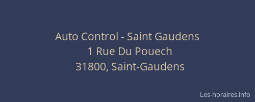 Auto Control - Saint Gaudens