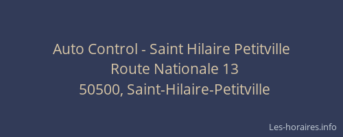 Auto Control - Saint Hilaire Petitville