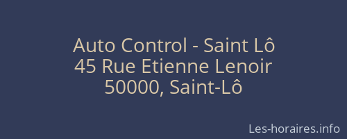 Auto Control - Saint Lô