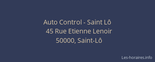 Auto Control - Saint Lô