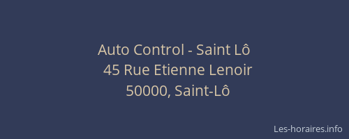 Auto Control - Saint L&ocirc;