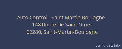 Auto Control - Saint Martin Boulogne