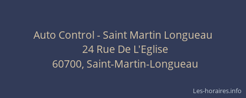 Auto Control - Saint Martin Longueau