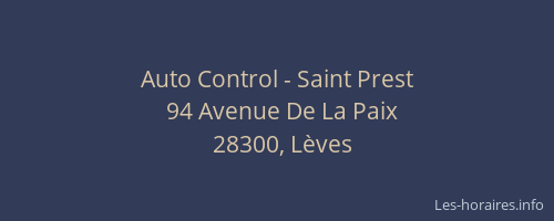Auto Control - Saint Prest