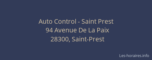 Auto Control - Saint Prest