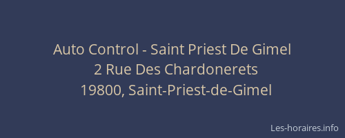 Auto Control - Saint Priest De Gimel