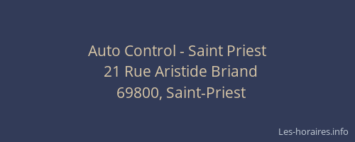Auto Control - Saint Priest