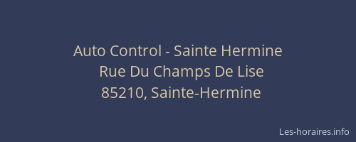 Auto Control - Sainte Hermine