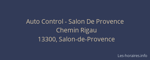 Auto Control - Salon De Provence