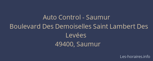 Auto Control - Saumur