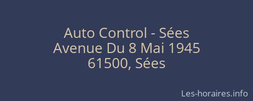 Auto Control - Sées