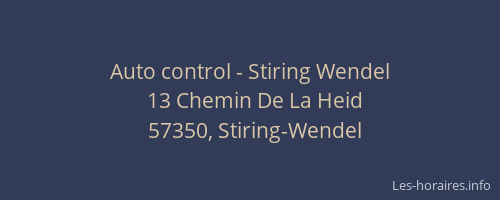 Auto control - Stiring Wendel
