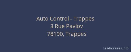 Auto Control - Trappes