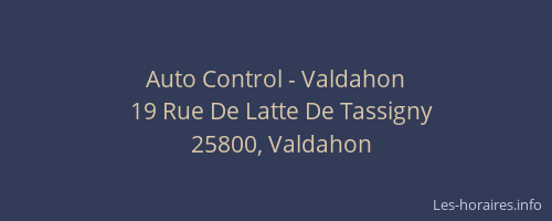 Auto Control - Valdahon
