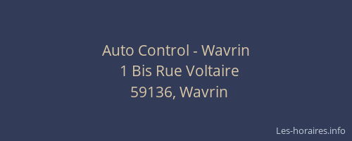 Auto Control - Wavrin