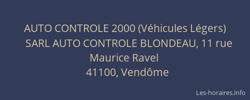 AUTO CONTROLE 2000 (Véhicules Légers)