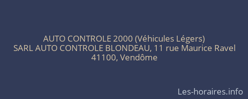 AUTO CONTROLE 2000 (Véhicules Légers)