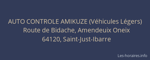 AUTO CONTROLE AMIKUZE (V&eacute;hicules L&eacute;gers)