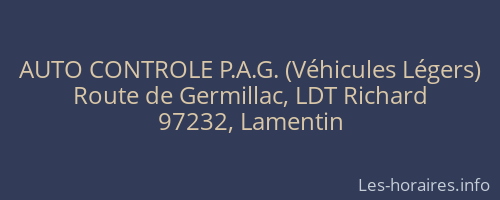 AUTO CONTROLE P.A.G. (Véhicules Légers)
