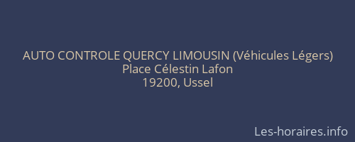 AUTO CONTROLE QUERCY LIMOUSIN (Véhicules Légers)