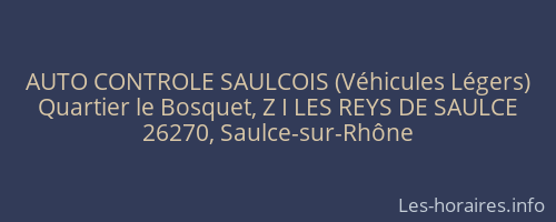 AUTO CONTROLE SAULCOIS (Véhicules Légers)