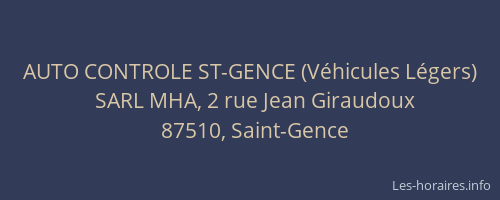 AUTO CONTROLE ST-GENCE (V&eacute;hicules L&eacute;gers)