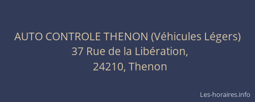 AUTO CONTROLE THENON (V&eacute;hicules L&eacute;gers)