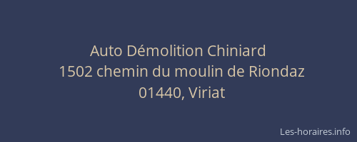 Auto Démolition Chiniard