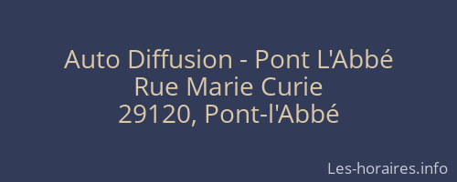 Auto Diffusion - Pont L'Abbé