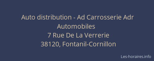 Auto distribution - Ad Carrosserie Adr Automobiles