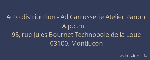 Auto distribution - Ad Carrosserie Atelier Panon A.p.c.m.
